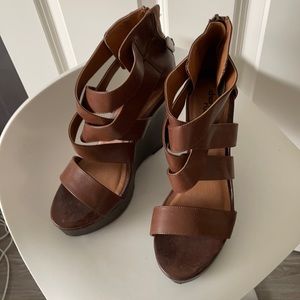 Charlotte Russe Brown Wedge Sandal Size 9